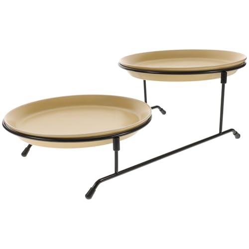 STOBAZA Two Tier Cake Stand Cake Serving Stand Wedding Cake Stands 2-tier Cake Stand Cupcake Holder Dessert Trays Cup Cake Stand Dessert Serving Clear Cake Stand Cake Tray Fruit Trays Iron