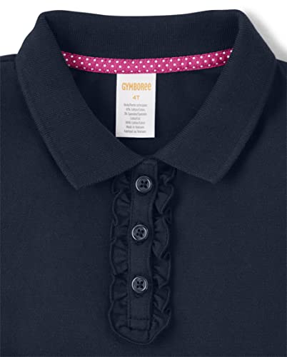 Gymboree Girls' and Toddler Short Sleeve Ruffle Polo Shirt Uniform3
