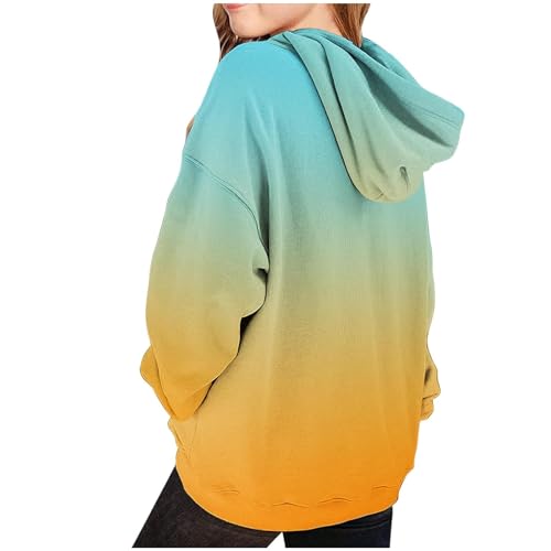Oversized Casual Hoodie For Girls Solid Color Fall Winter Hooded Sweatshirts Trendy Back To School Pullover Size 2-144