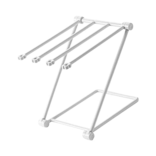 Rejilla para Secar Paños para Platos, Estante para Secar Paños para Encimera, Soporte Plegable para Paños de Cocina, Soporte Vertical Plegable para Toallas de Mano de 4 Brazos, Soporte(Gris Claro)