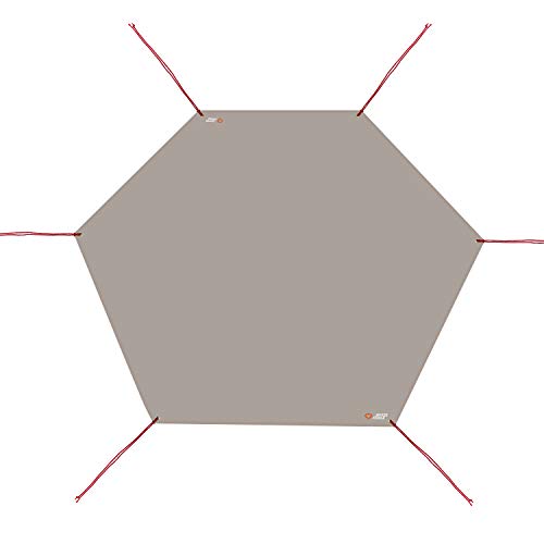 グランドシート テントシート レジャーシート 防水 軽量420D コンパクト ヘキサゴン 六角 フロア マット タープ ワンポールテント用 アウトドア キャンプ 220x260cm/270x315cm/325x370cm グレー/カーキ (六角カーキXL)
