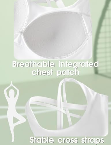 Image of Sports Bras for Women High Support, High Impact Push Up Criss Cross Back Padded Strappy Workout Running