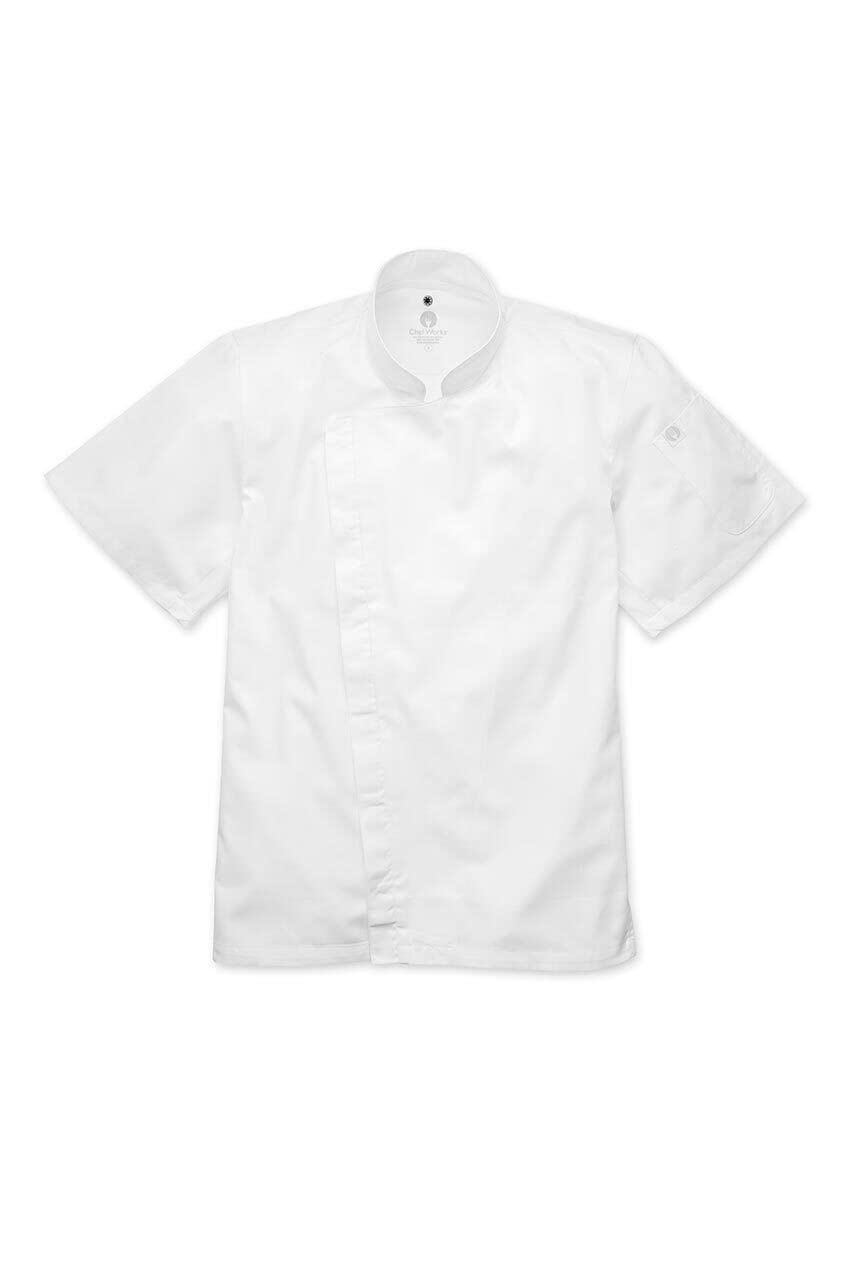 Chef Works Cannes Kochjacke, kurzärmelig, Größe M, Weiß