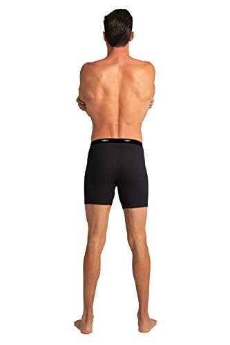 Zynotti Men's Customized Property Of (Name) With Kiss On The Middle Of Front Of Black Boxer Brief - Perfect For Valentine's Day, Wedding Or Anniversary Present - Large (36 To 38" Inches) #TOP3