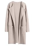 ANRABESS Womens Cardigan Sweater Open Front Knit Long Coatigan Dressy Casual Jacket Coat 2025 Fall Outfits Classy Clothes Gray Apricort Medium