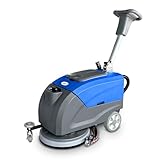ScrubX 40 Foldable Walk-Behind Floor Scrubber Machine – 16" Commercial Floor Scrubber Machine, 24V Battery Powered Auto Floor Cleaner with 30L Tank, Industrial Hand Push Scrubber for Commercial Use