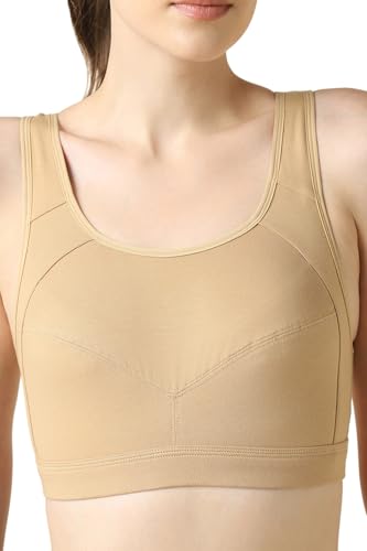 Image of Van Heusen Women's Cotton Sports Bra | Racerback | Medium Impact | Anti‑Bacterial Tech | Keeps you dry and Fresh | Sweat Absorbent | Ideal for Workout & Gym | Lightly padded | Slip -on Bra| Style 44004
