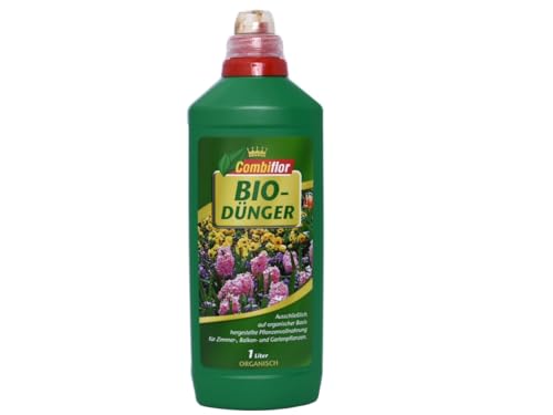 Bio-Blumendünger rein organisch 1000ml, fördert Wuchs, Blütenbildung und Vitalität durch ausgewogene Nährstoffzusammensetzung.