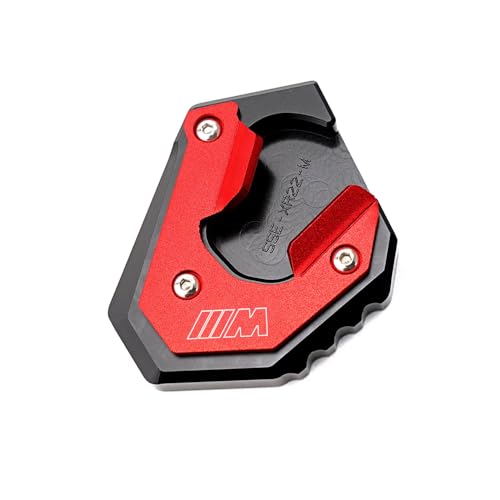 Extension béquille moto M1000XR plaque aluminium rouge