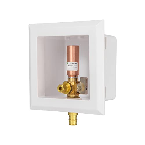 EFIELD Universal Ice Maker Box 1/2-Inch Pex-A Expansion Inlet Connection with Installed 1/4-Turn Ball Valve(Expansion Pex-A with Copper Arrestor) (IM019)