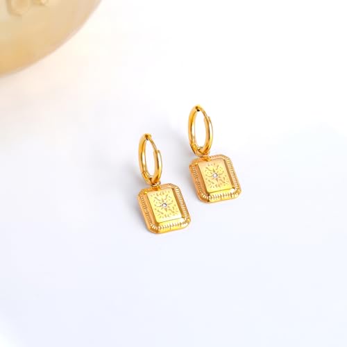 Image of Rubans Demi Fine Stainless Steel Hoop Earrings Daily Gift for Women & Girls