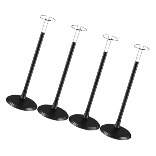 KONTONTY 4 Piezas Figura Se Encuentra Muñecas Soporte para Animales De Peluche Almacenamiento De Juguetes Soporte De Figura De Acción Titular De Marionetas Negro De Polivinilo