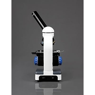 Parco Scientific PBC-505SLRC Monocular Elementary Level Compound Microscope, 10x WF & 25x WF Eyepiece, 40x1000x Magnification, Brightfield LED Illumination, Mechanical Stage, Rechargeable Battery