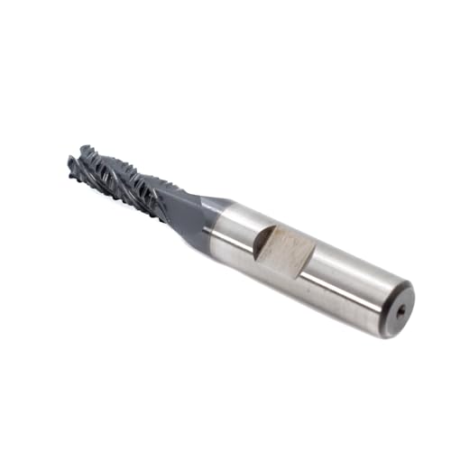 Image of Roughing End Mill JESTUOUS HSS Square Nose 4 Flute Fine Tooth Bit 3 /8 inch Shank Dia. 3 /4 inch Flute Length for Milling Metal Steels,1 Piece