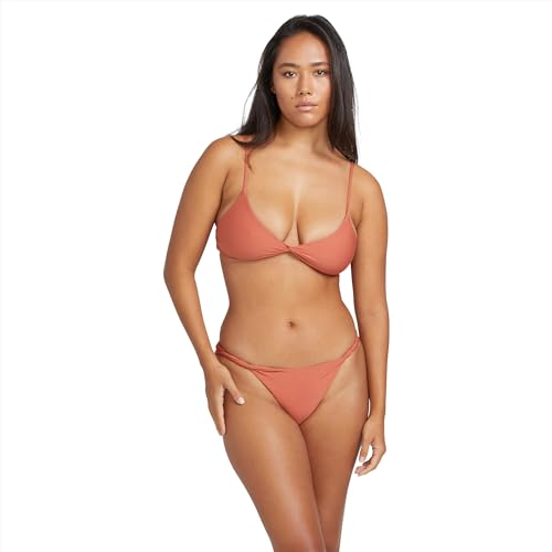 Volcom Nahtloses Bikinioberteil mit V-Ausschnitt, Rosewood, XL