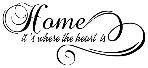 Wall Art Custom Vinyl Stickers Decals Lettering Family Quotes Phrases DIY Decorative Decoration Decor | Home It's Where The Heart is | ref:009