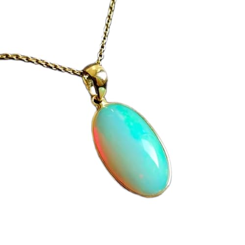 Pendentif en opale blanche naturelle éthiopienne contre le stress et pour l'harmonie