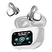 PTHTECHUS Auriculares Inalámbricos Bluetooth 5.4, Audifonos Deportivos Abiertos Clip, Traducción de Idiomas, 50H Reproducción con ENC, Pantalla Táctil Auriculares de oído Abierto (Plateado)