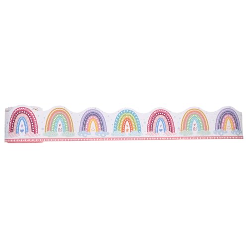 La Mejor Lista de Cenefas Top 5. 42 VILLCASE Cenefas Adhesivas para Pizarrón Bordes Festoneados Coloridos para Decoración de Aula Preescolar Papel Resistente para Tableros y Pared