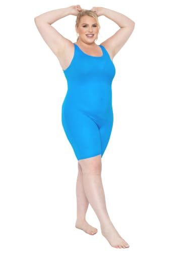 Image of STRETCH IS COMFORT Womens Plus Size Tank Unitard Athletic Rompers For Women
