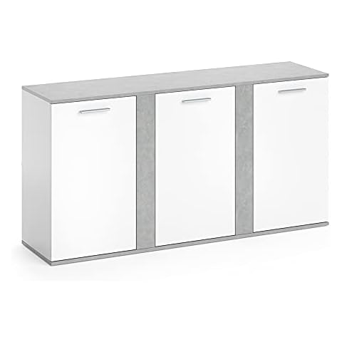 Vicco Novelli Sideboard in Concrete/White Cover