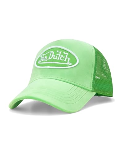 Image of Von Dutch Unisex Trucker Hat - Velvet Curved Bill Mesh Back Retro Classic Adjustable Snapback Baseball Cap for Men and Women