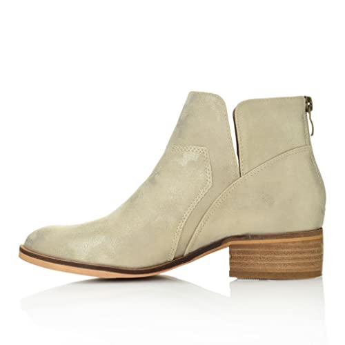 Corkys Boutique Womens Curry Slip-On Faux Leather Metallic Look Ankle Boots (Gold Metalic, Numeric_9) #TOP24