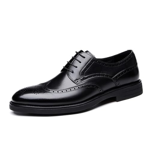 Mens Premium Leather Oxford Shoes Lace Up Formal Office Business Wear Comfortable