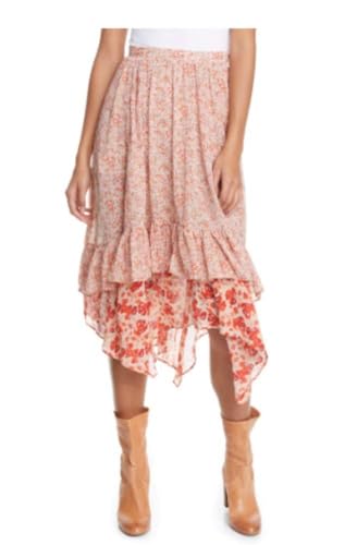 Free People Women's Zuma Drippy Ruffle Skirt, Size