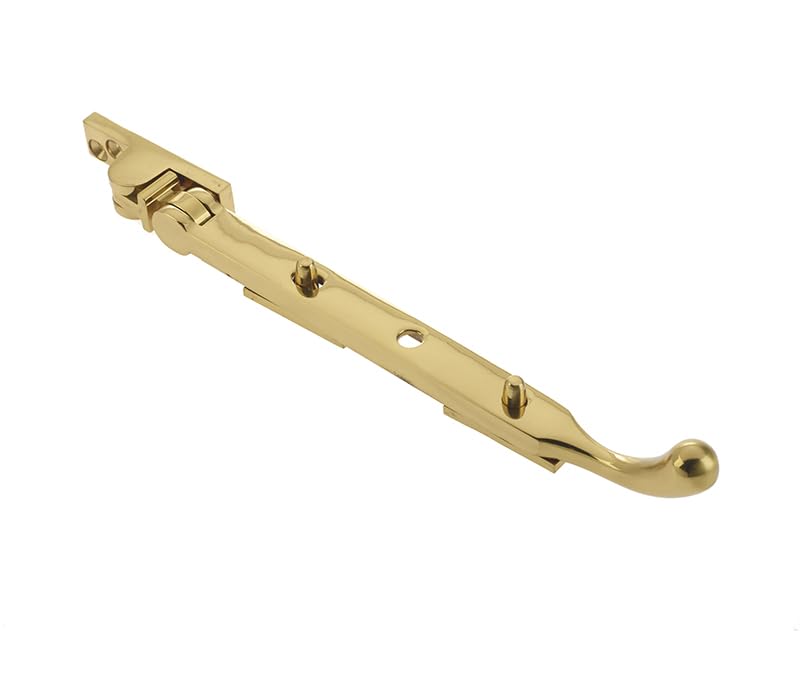 EuroArt Bulb End Casement Stay, 200mm, Polished Brass, Metal, Classic Style, with Matching Fixings