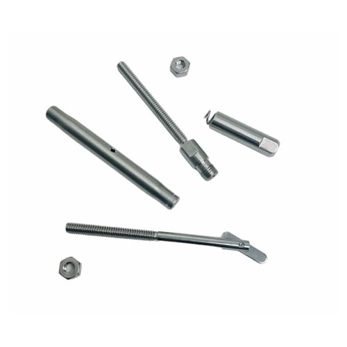 Prolinemax Marine T316 Acero Inoxidable Turnbuckle con pasador push and go 1/8'' y rosca 1/4''-20 miniatura 7