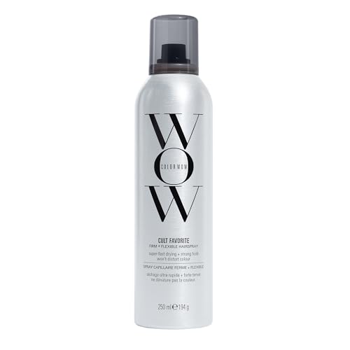 COLOR WOW Cult Favorite Firm + Flexible Hairspray – LightWeight spray with All Day Hold; Humidity Resistance; Heat Protection + UV Protection; Non Stiff, Non Sticky; Brushable; Non Yellowing