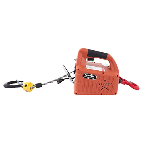 Portable Electric Hoist Winch 3 in 1 Cable Hoist 1100lbs 16ft/min 110V with 25ft Sling with Wire and Wireless Remote Control Electric Hoist Crane for Garage Warehouse Factory Lifting Towing