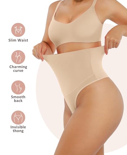 FeelinGirl Thong Shapewear for Women Tummy Control Mid Waisted Body Shaper Underwear Seamless Body Shaper Panties2