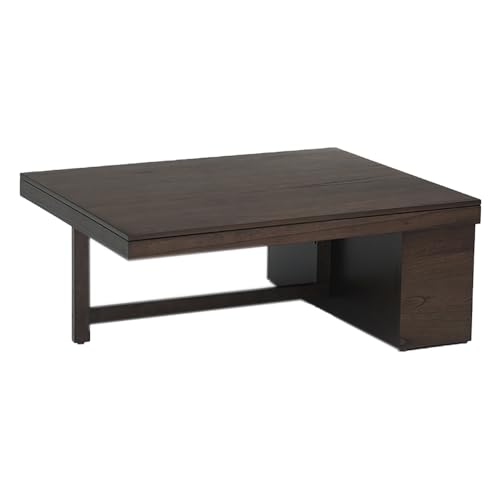 Image of Royaloak Boston American Wooden Coffee Table with 4 Stool | Solid Wood with Veneer Top | Upholstered & Cushioned Stools | Side Storage for Utility | Durable & Long Lasting | Space Saver Design