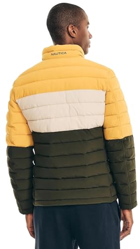 Image of Nautica Men's Reversible Quilted Puffer Jacket -Midweight Mechanical Stretch Winter Coat