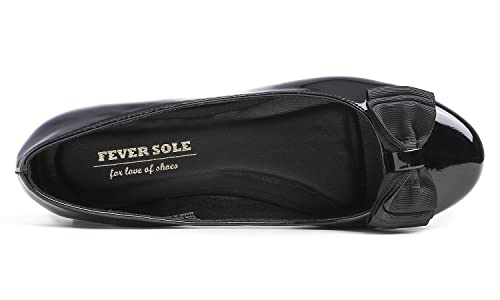 Feversole Women's Round Toe Cute Bow Trim Ballet Flats2