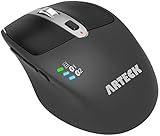 Arteck マルチデバイス 無線 ワイヤレスBluetoothマウス 2.4GHz USB レシバー 人間工学設計 右手静音クリック コンピューター、デスクトップ、PC、ラップトップ、Mac、iPadとWindows10/8 iPad OSとの交換性あり黒