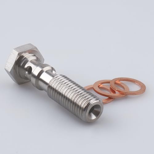 Image of AC PERFORMANCE M10 x 1.25 Double Banjo Bolt, 39mm UHL, Stainless Steel