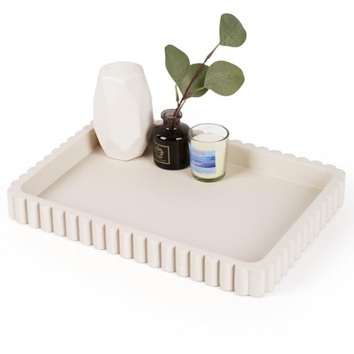 Cathyeen Concrete Decorative Tray for Coffee Table Decor, 14' Coffee Table Tray Ottoman Tray Table...