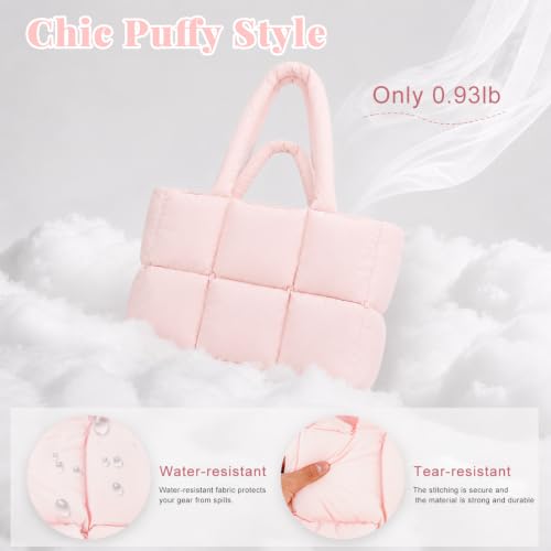 Image of PALAY Tote Bag for Woman Soft Lighweight Puffy Travel Handbag 15.6 inches Laptop Quilted Shoulder Hand Bags for Women