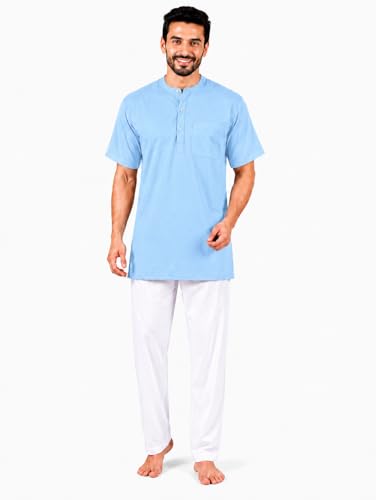 Image of Men's Cotton Halfsleeve Short Kurta for Summer