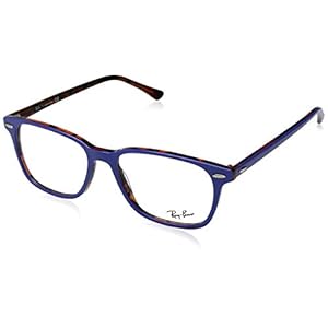 Ray-Ban 0RX 7119 5716 55 Lunettes de Soleil, Violet (Topo Violet on Havana Orange), Mixte Adulte