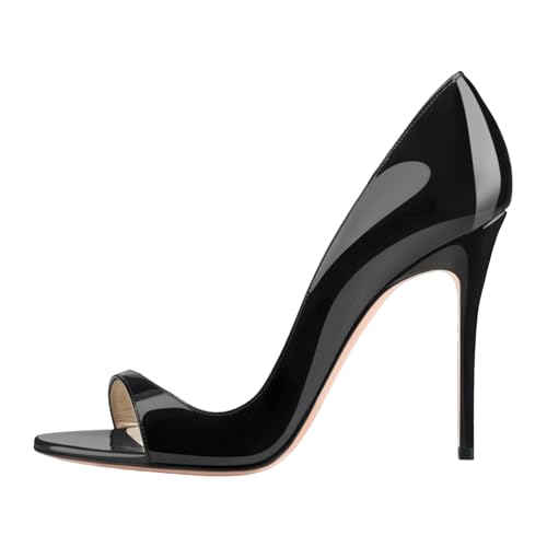 Round Open Toe High Stiletto Heel Pumps