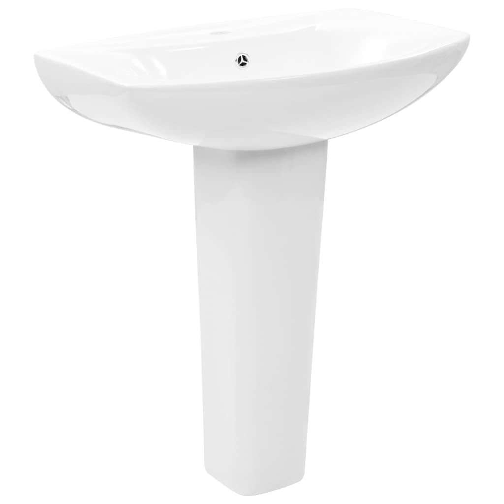 vidaXL Lavabo de pie de cerámica blanco 650x520x200 mm