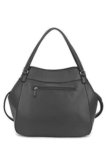 Bolsa Rigida de Mão e Ombro Gash, Preta, Feminino