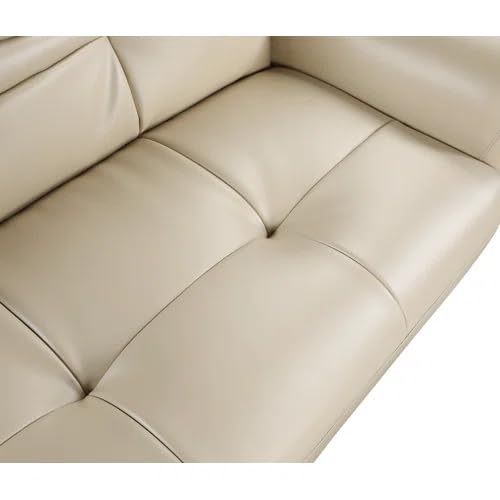 INLENDISH Halley Leatherette 1 Seater Off White Comfortable and Luxury Arm Chair for Living Room 3
