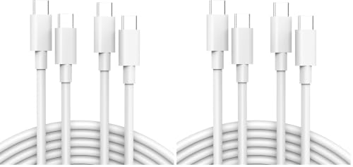 Image of IFEART USB C to USB C Cable (4-Pack, 6.6ft) for MacBook Air /Pro Charger, iPad Pro 12.9 /11 inch, iPad Air 5 /4, Mini 6, iPhone 17 /16 /15, Pixel, Galaxy S25 /S24, Switch 2, Type C Fast Charging Cord