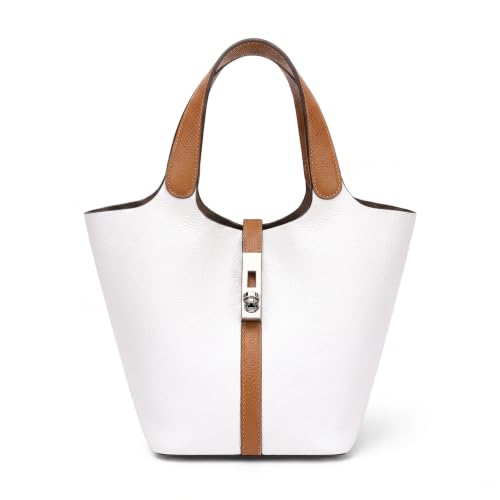 Image of Tote Bag for Women Vegan Leather Bucket Purse for Women Top Handle Handbag Shoulder Bag with Detachable Small Purse