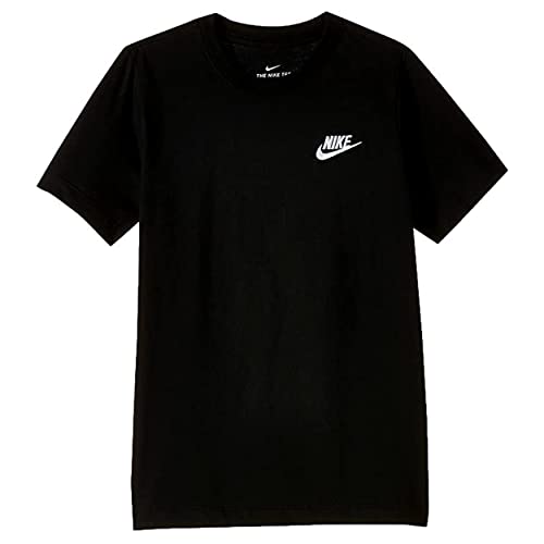 Nike NSW Embroidered Futura Tee (Little Kids/Big Kids) Black/White